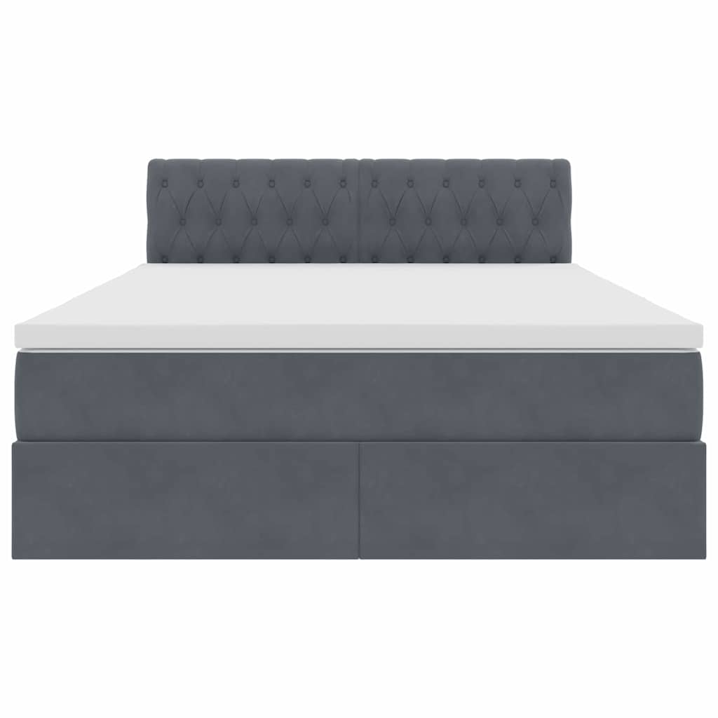 Krevet s od storage s madracem Tamno siva 140 x 190 cm Baršun