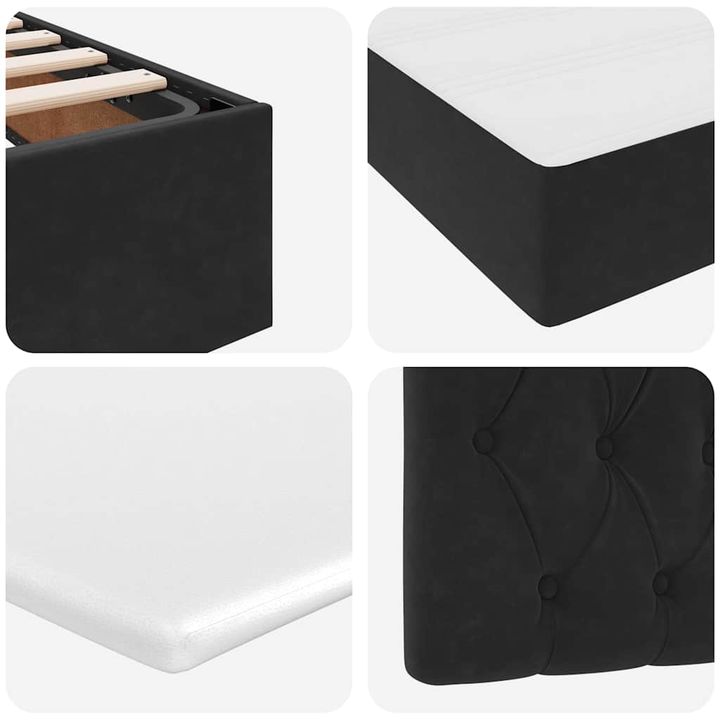 Krevet s od storage s madracem Crna 180 x 200 cm Baršun