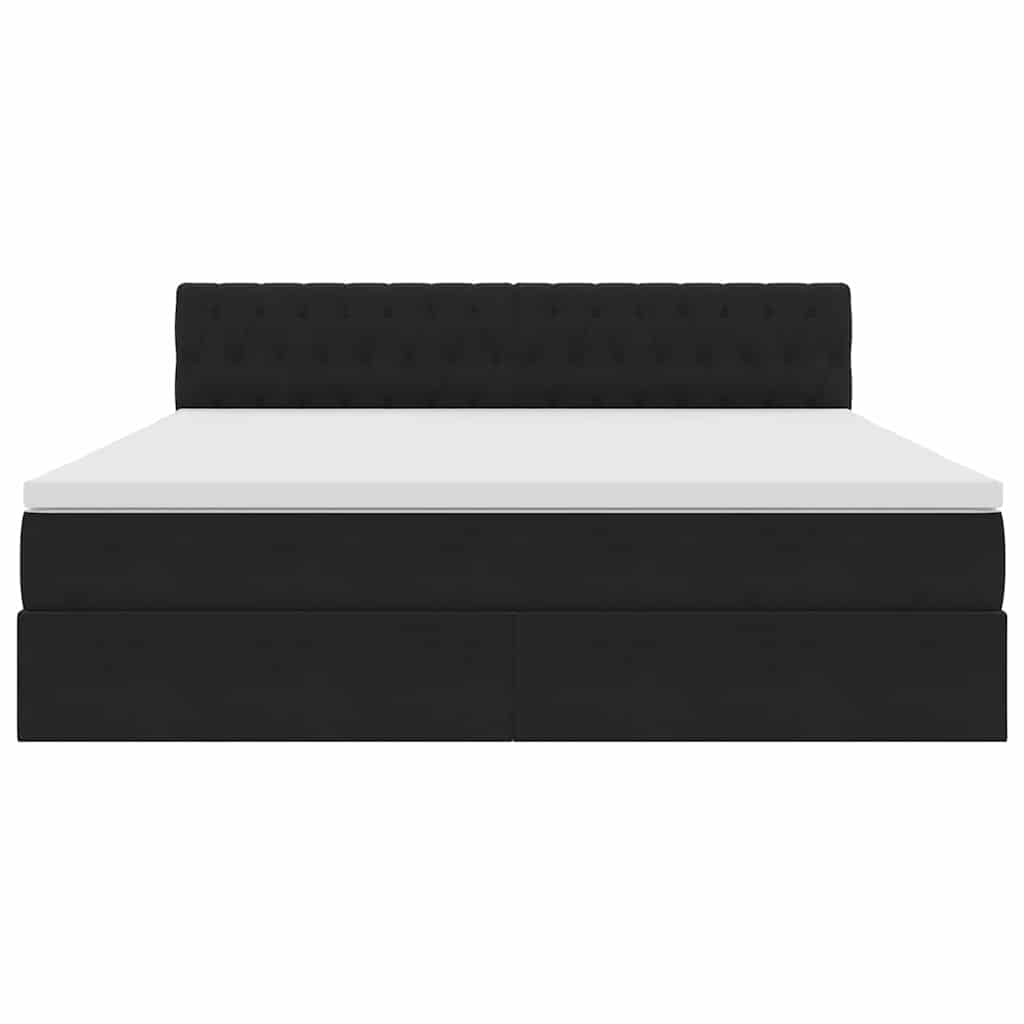 Krevet s od storage s madracem Crna 180 x 200 cm Baršun