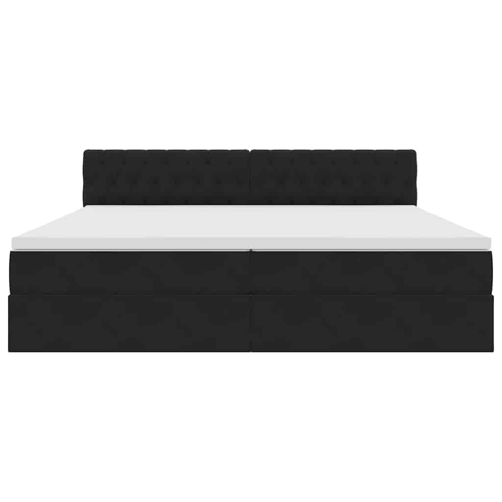 Krevet s od storage s madracem Crna 200 x 200 cm Baršun