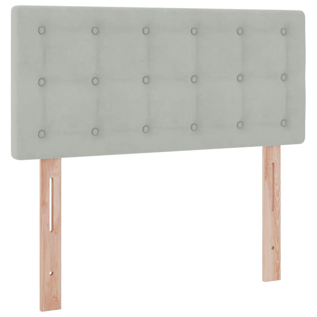 Krevet s od storage s madracem Svijetlo siva 90 x 190 cm Baršun