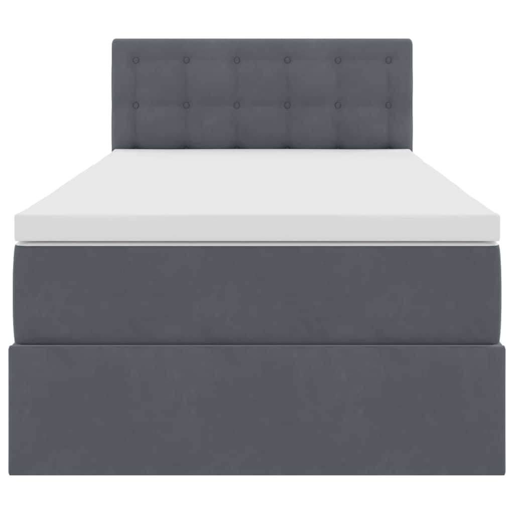 Krevet s od storage s madracem Tamno siva 90 x 190 cm Baršun