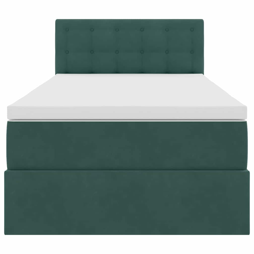 Krevet s od storage s madracem Tamnozelena 90 x 190 cm Baršun