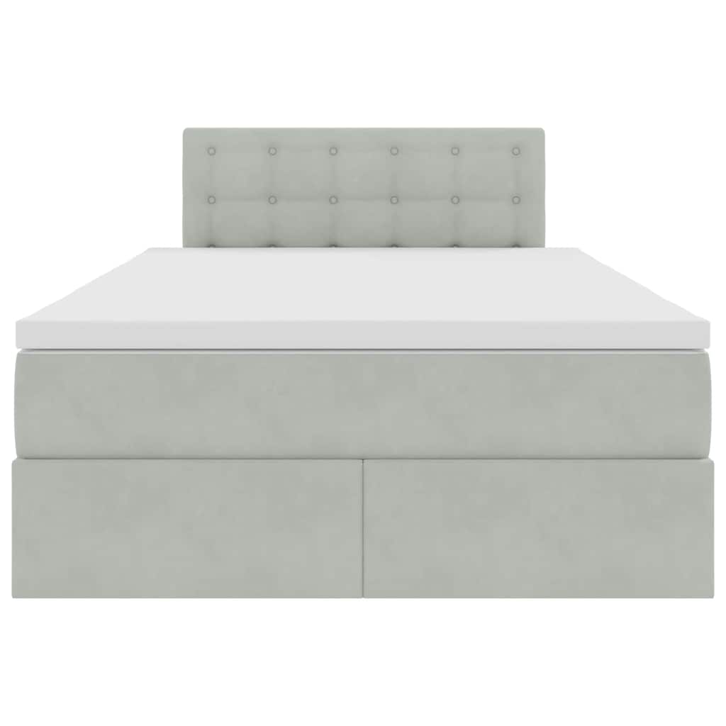 Krevet s od storage Svijetlo siva 120 x 200 cm Baršun