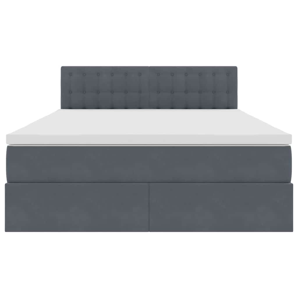 Krevet s od storage s madracem Tamno siva 140 x 190 cm Baršun