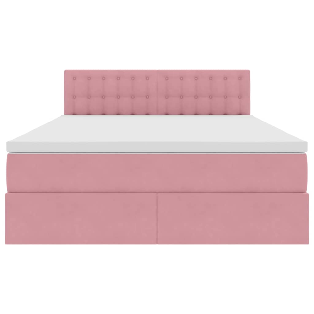 Krevet s od storage s madracem Ružičasta 140 x 190 cm Baršun