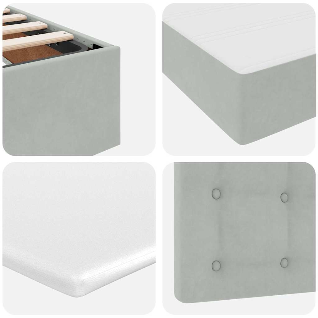 Krevet s od storage Svijetlo siva 180 x 200 cm Baršun