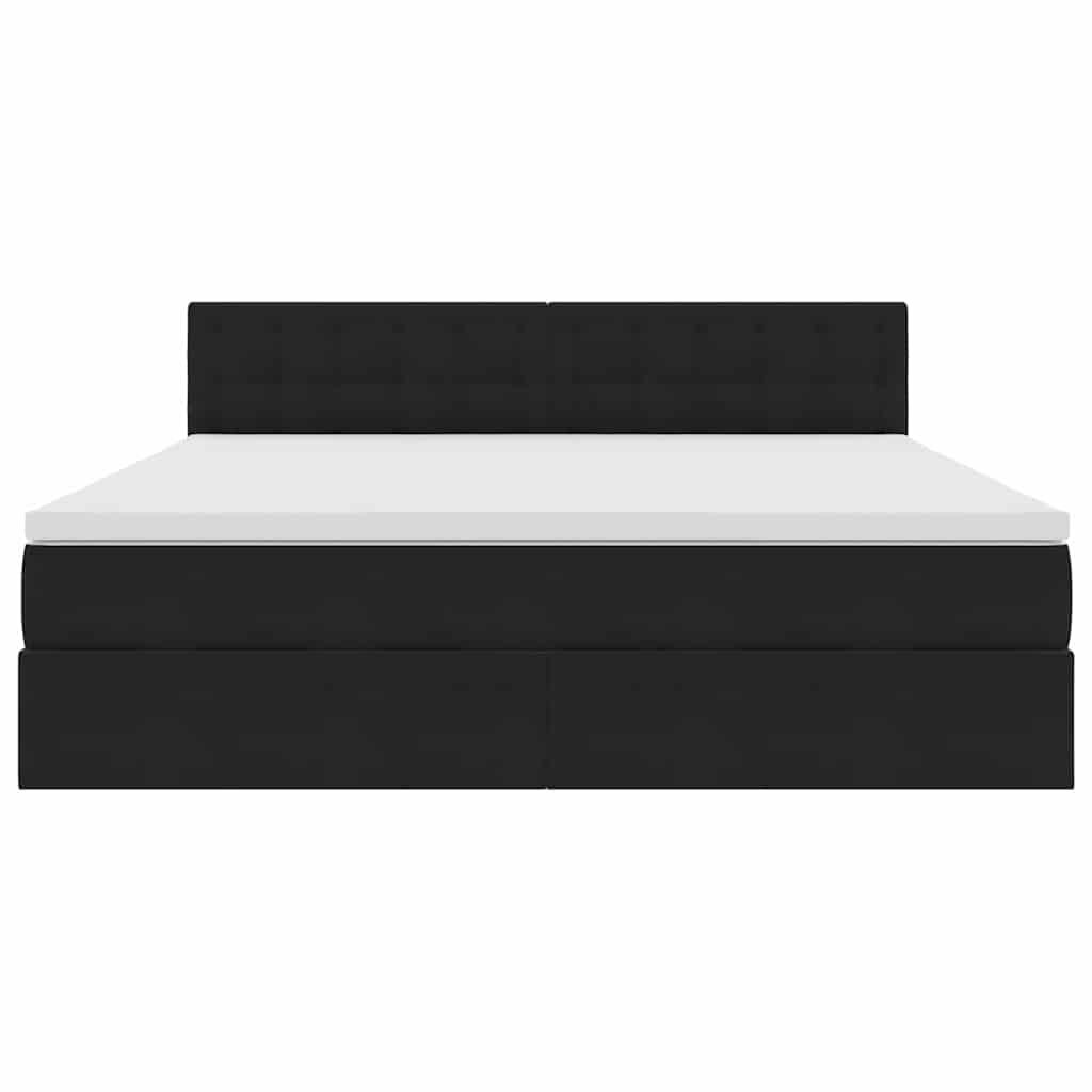 Krevet s od storage s madracem Crna 180 x 200 cm Baršun