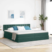 Krevet s od storage Tamnozelena 200 x 200 cm Baršun