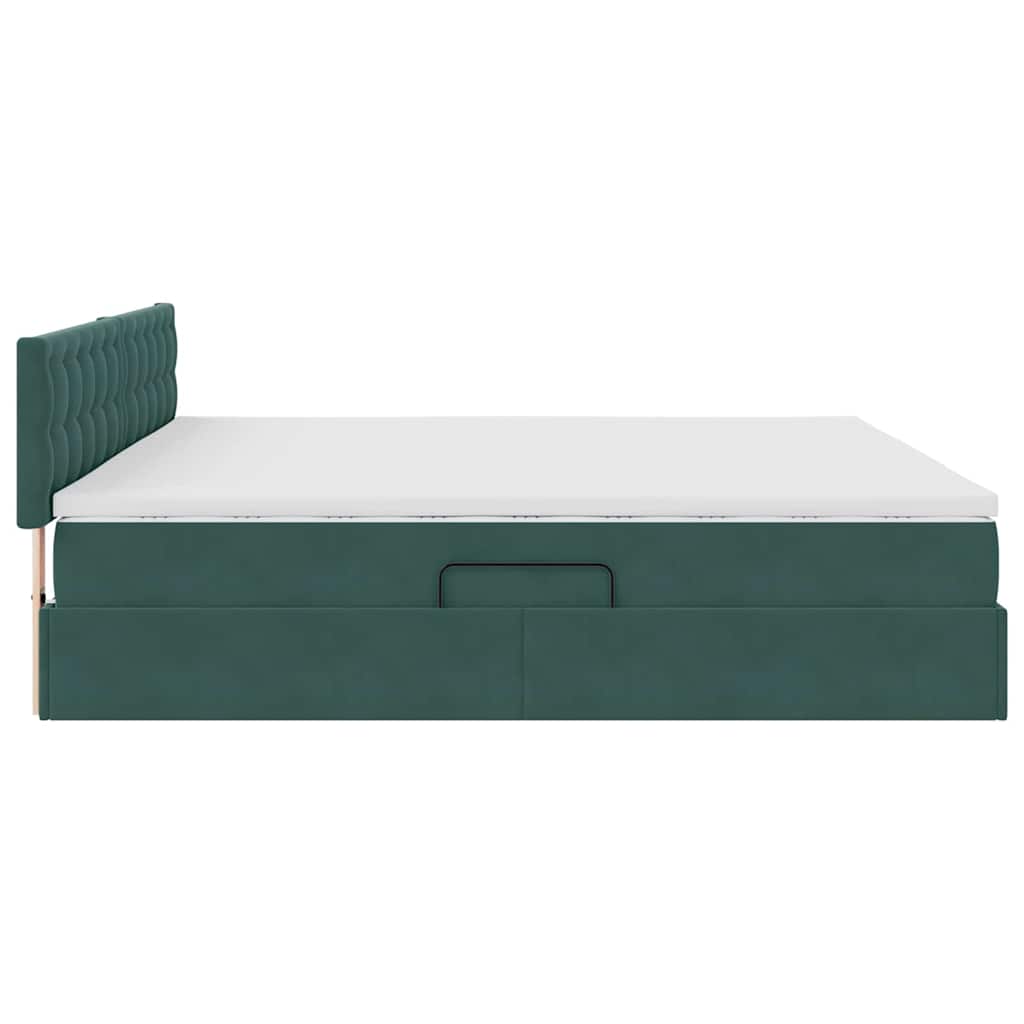 Krevet s od storage Tamnozelena 200 x 200 cm Baršun