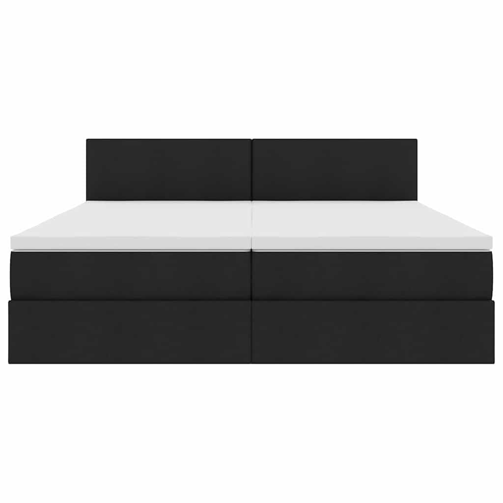 Krevet s od storage s madracem Crna 200 x 200 cm Lažna koža