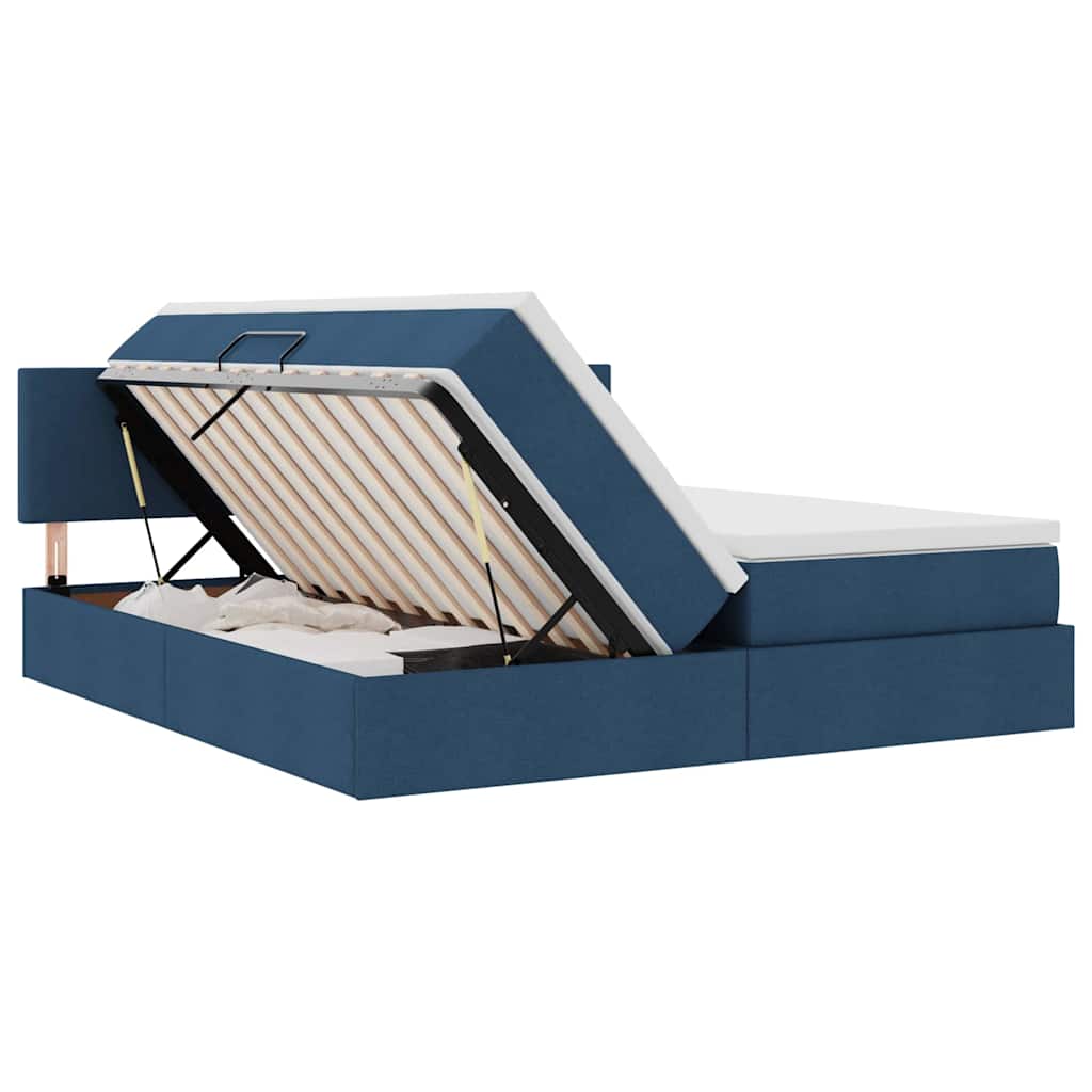 Krevet s od storage s madracem Plava 100 x 200 cm Lažna koža
