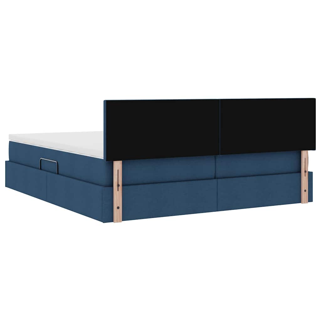 Krevet s od storage s madracem Plava 100 x 200 cm Lažna koža