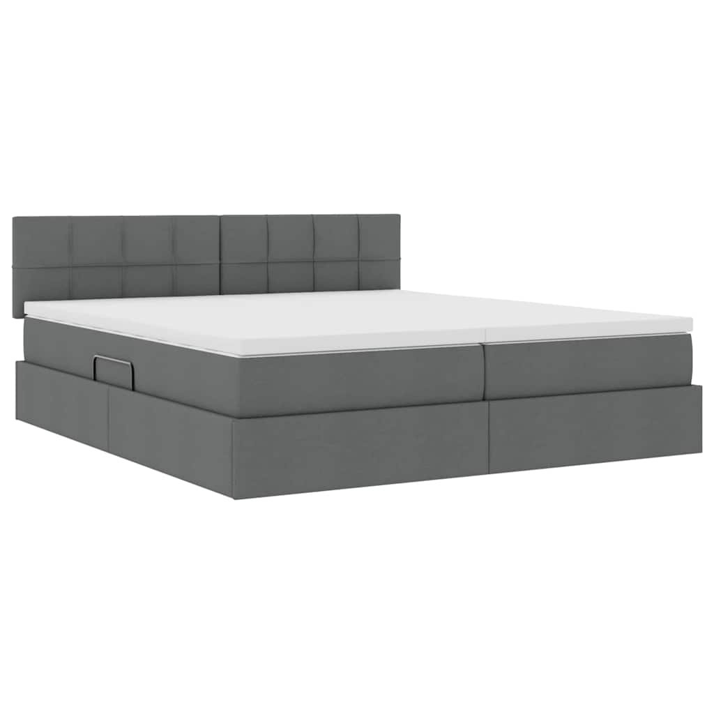 Krevet s od storage Tamno siva 200 x 200 cm Lažna koža
