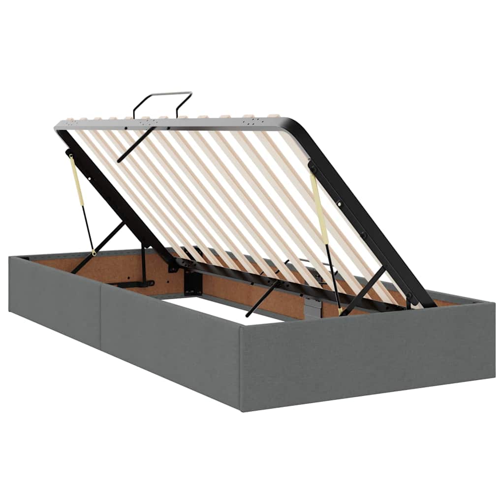 Krevet s od storage Tamno siva 200 x 200 cm Lažna koža