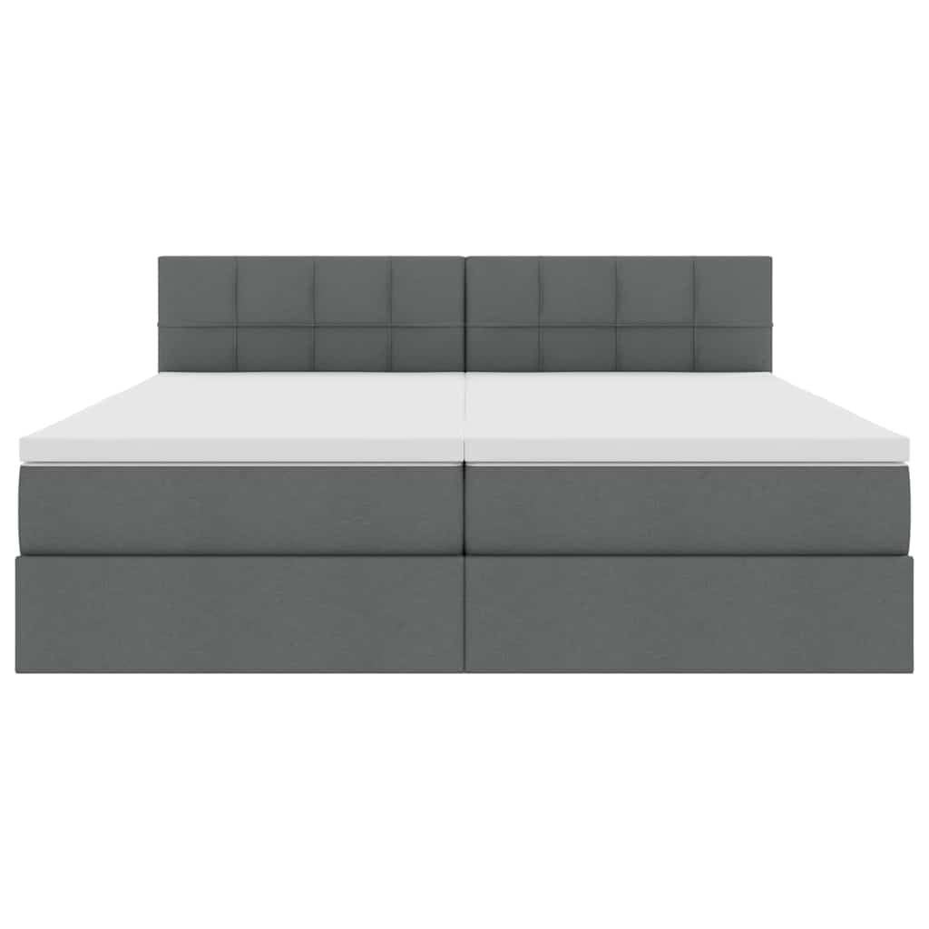 Krevet s od storage Tamno siva 200 x 200 cm Lažna koža