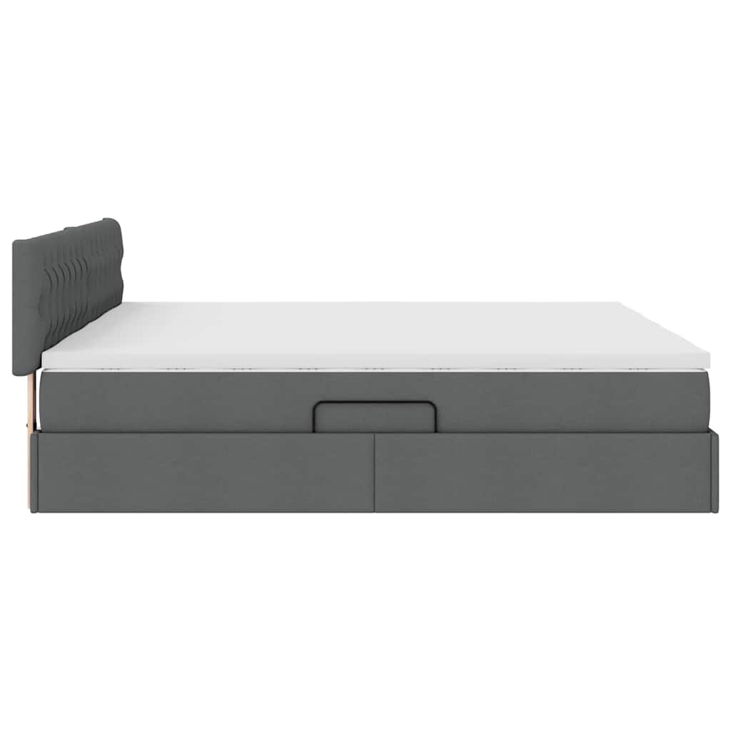 Krevet s od storage Tamno siva 200 x 200 cm Lažna koža