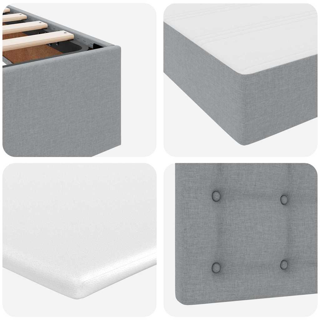 Krevet s od storage Svijetlo siva 180 x 200 cm Lažna koža