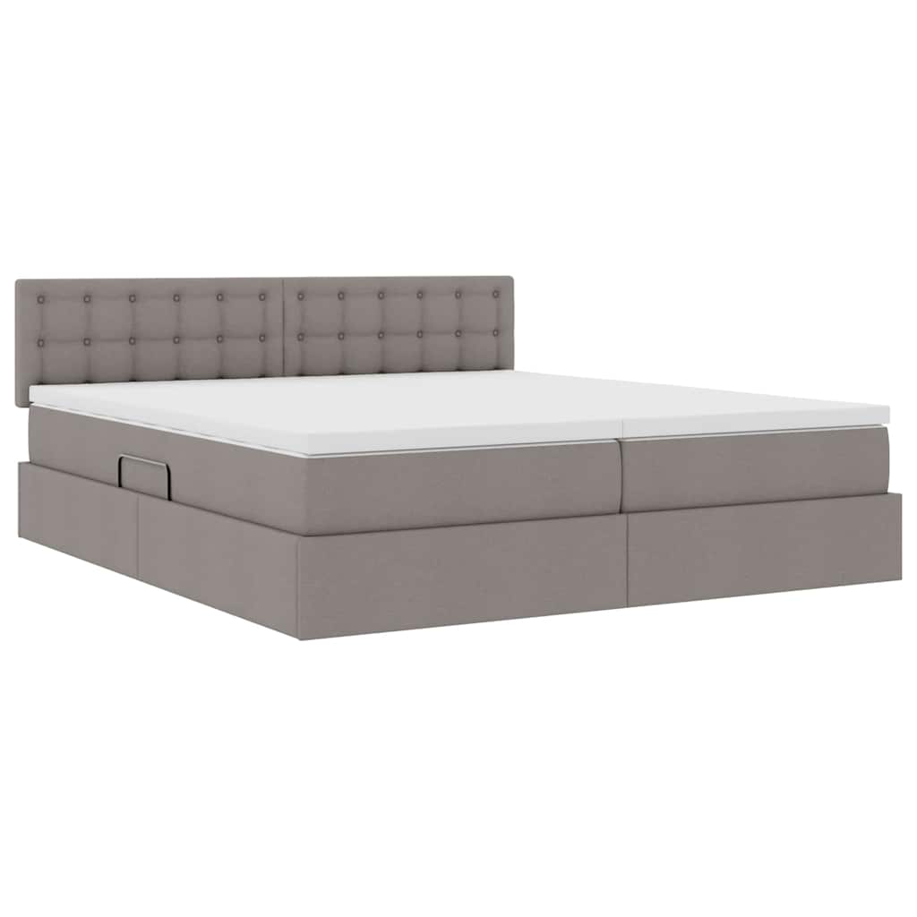 Krevet s od storage Sivo-smeđa 200 x 200 cm Lažna koža