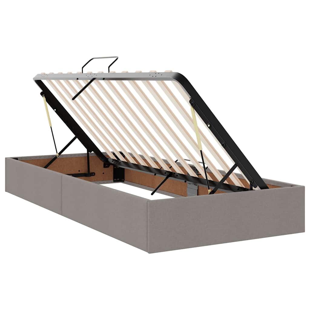 Krevet s od storage Sivo-smeđa 200 x 200 cm Lažna koža