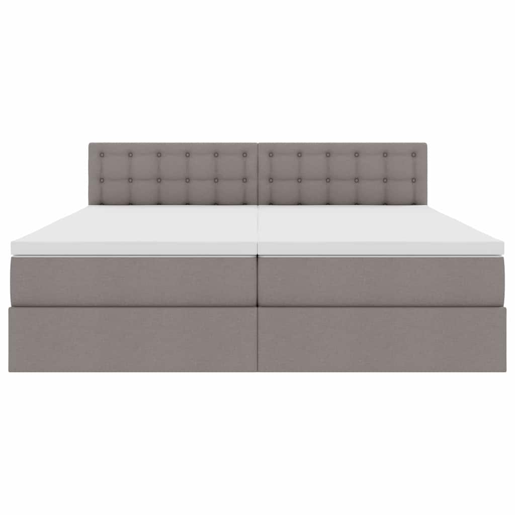 Krevet s od storage Sivo-smeđa 200 x 200 cm Lažna koža