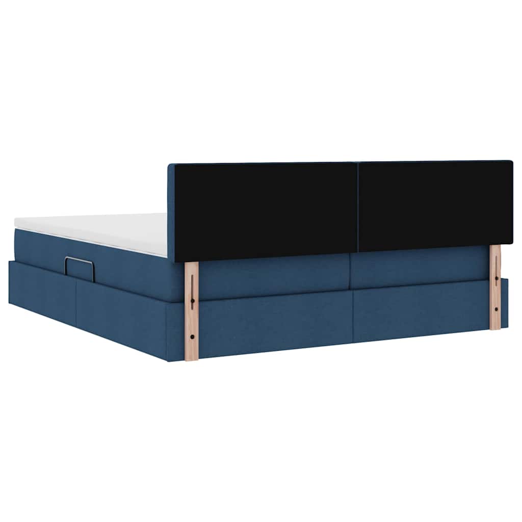 Krevet s od storage s madracem Plava 200 x 200 cm Lažna koža
