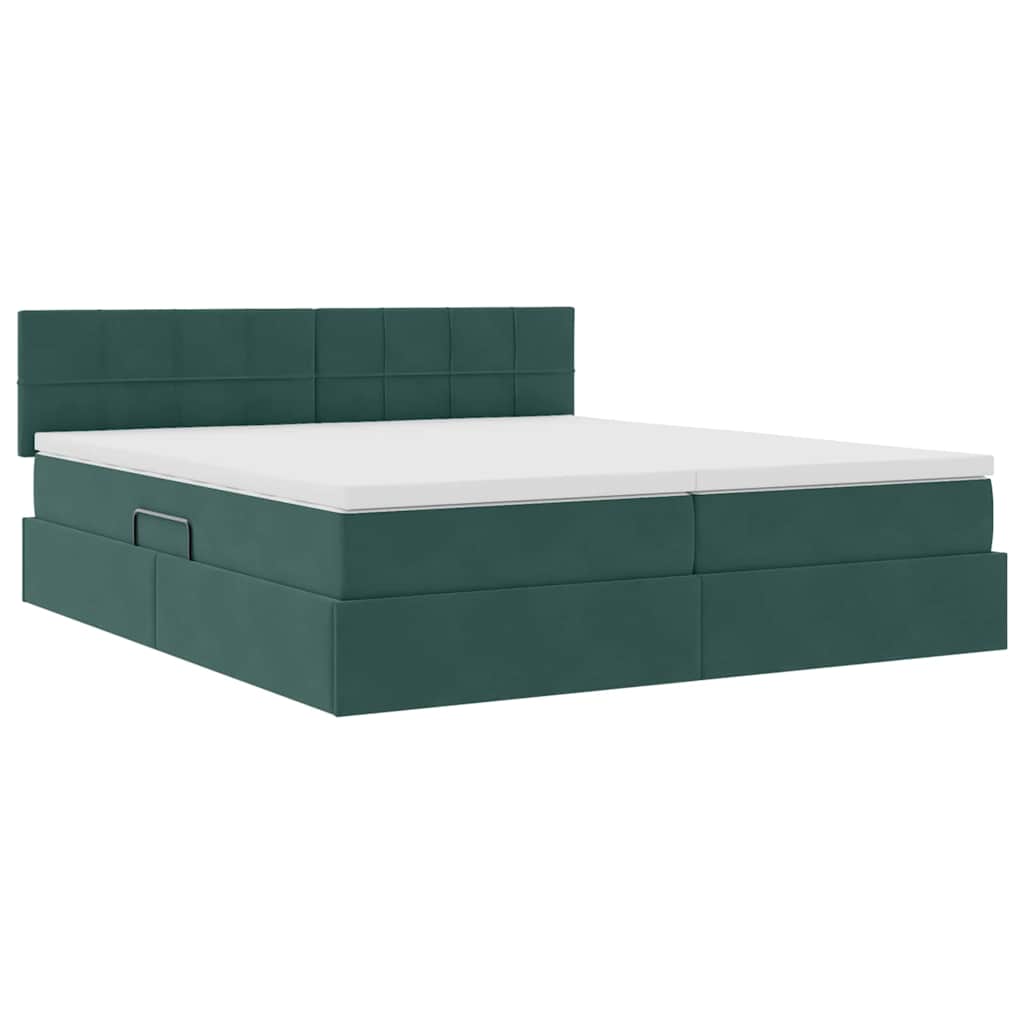 Krevet s od storage s madracem Tamnozelena 90 x 200 cm