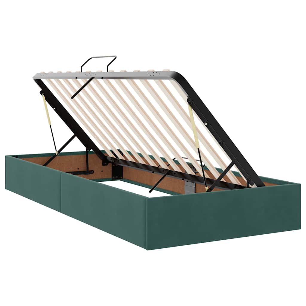 Krevet s od storage s madracem Tamnozelena 90 x 200 cm