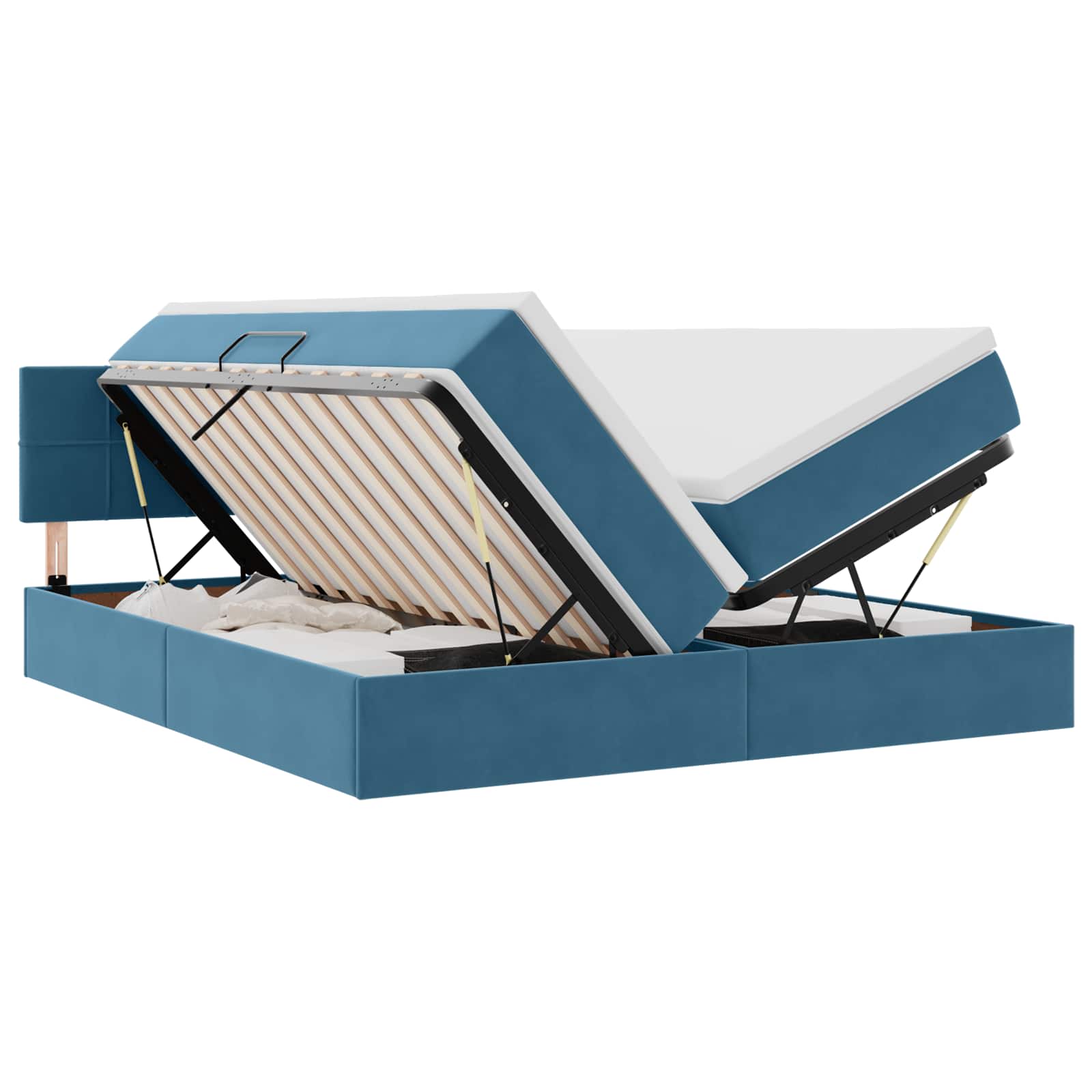 Krevet s od storage s madracem Tamno plava 90 x 200 cm