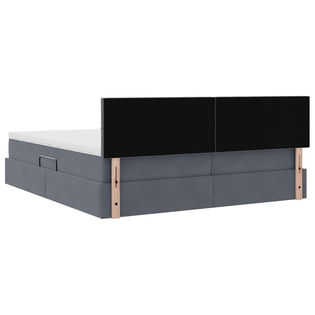 Krevet s od storage s madracem Tamno siva 100 x 200 cm
