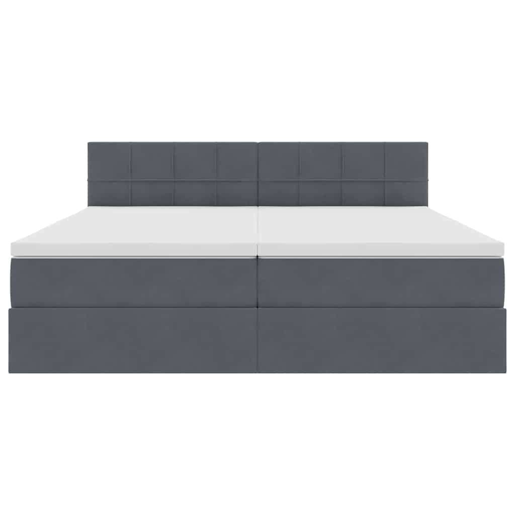 Krevet s od storage s madracem Tamno siva 100 x 200 cm