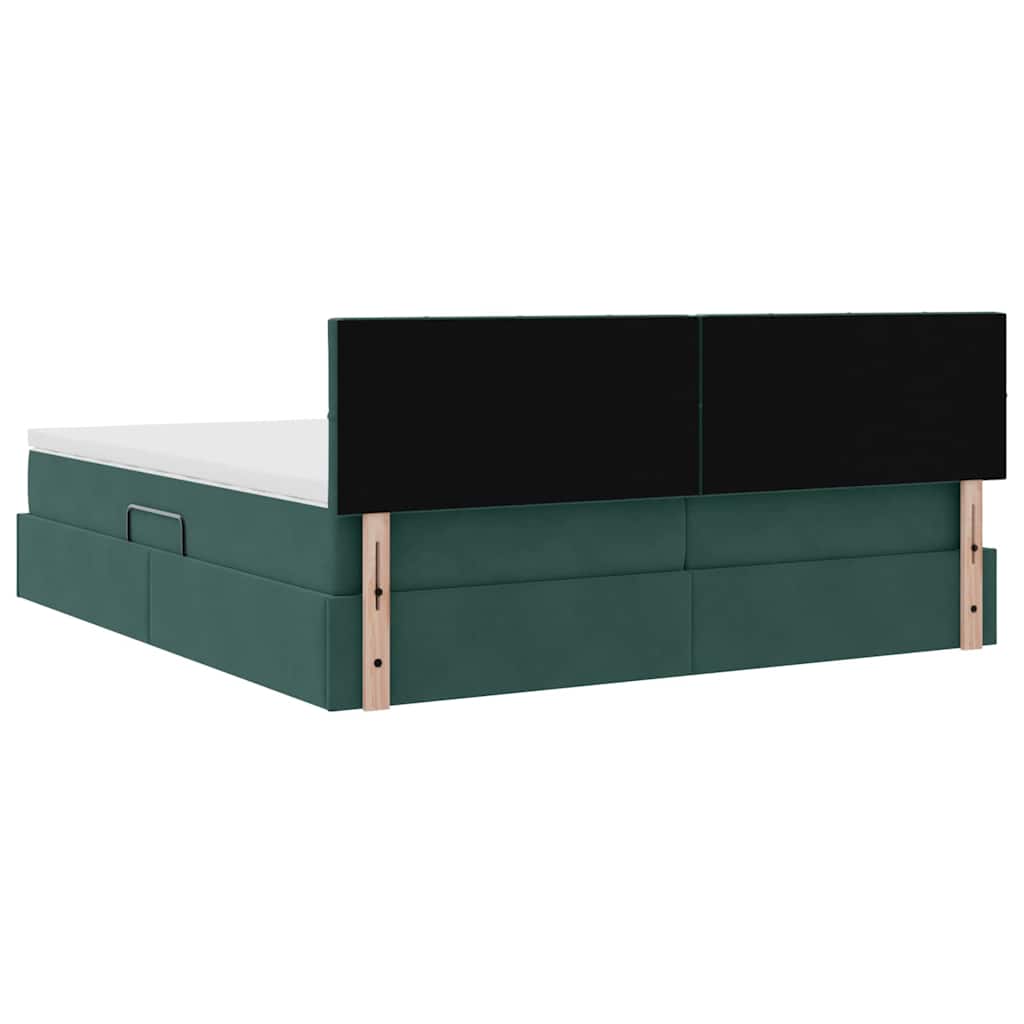 Krevet s od storage s madracem Tamnozelena 100 x 200 cm