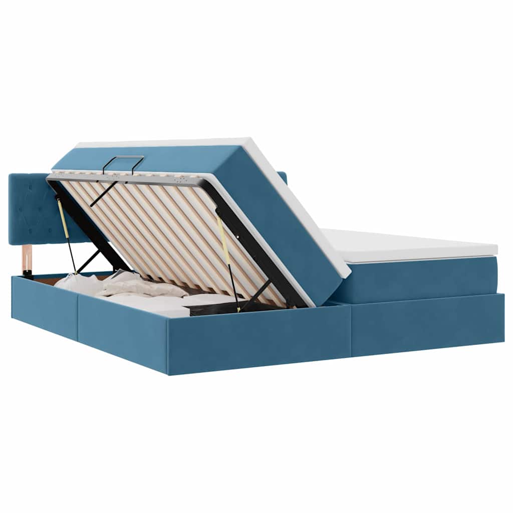 Krevet s od storage s madracem Tamno plava 100 x 200 cm
