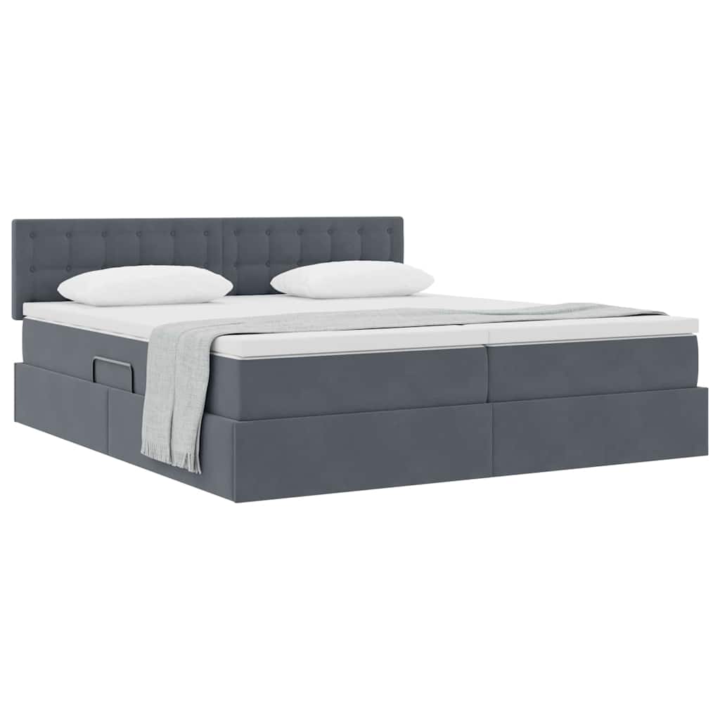 Krevet s od storage s madracem Tamno siva 90 x 200 cm