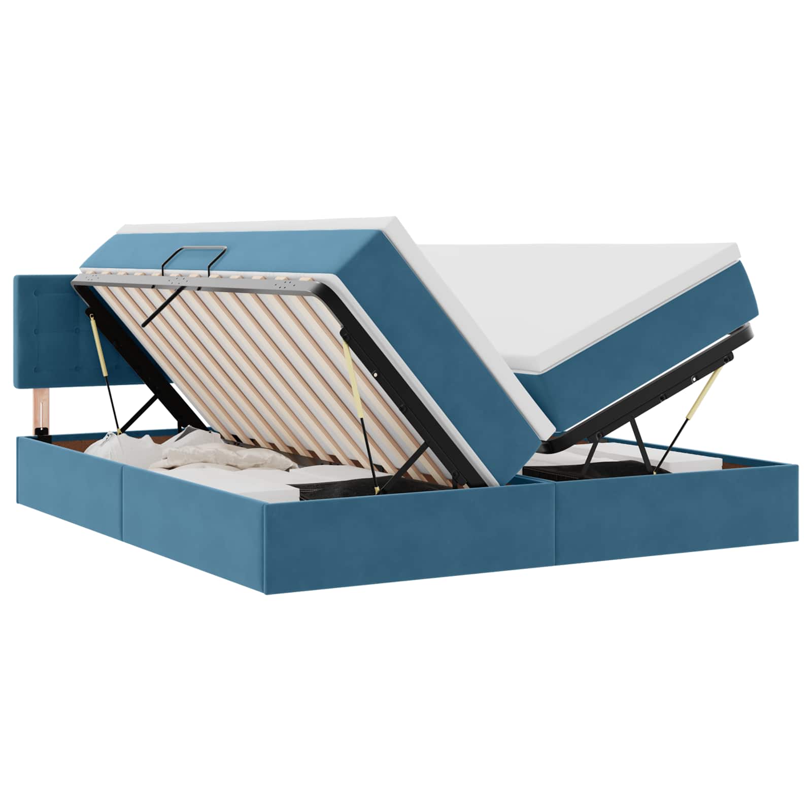 Krevet s od storage s madracem Tamno plava 90 x 200 cm