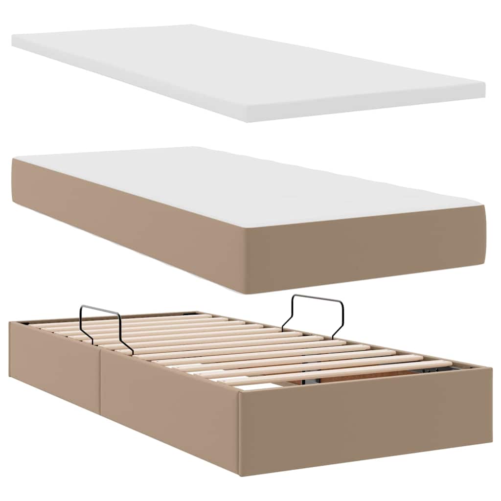 Krevet s prostorom za pohranu s LED-om Kapućino 90 x 200 cm