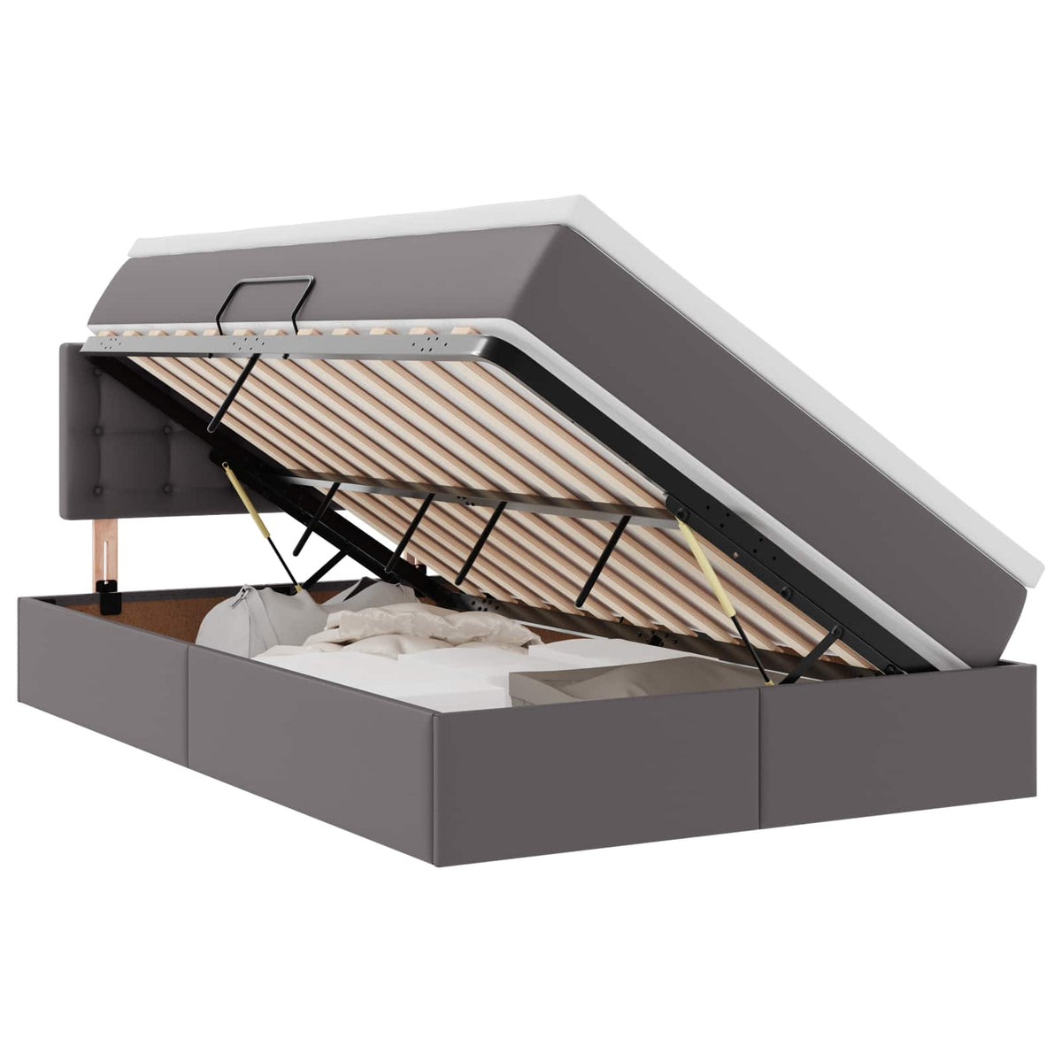 Krevet s prostorom za pohranu s LED-om Siva 120 x 190 cm
