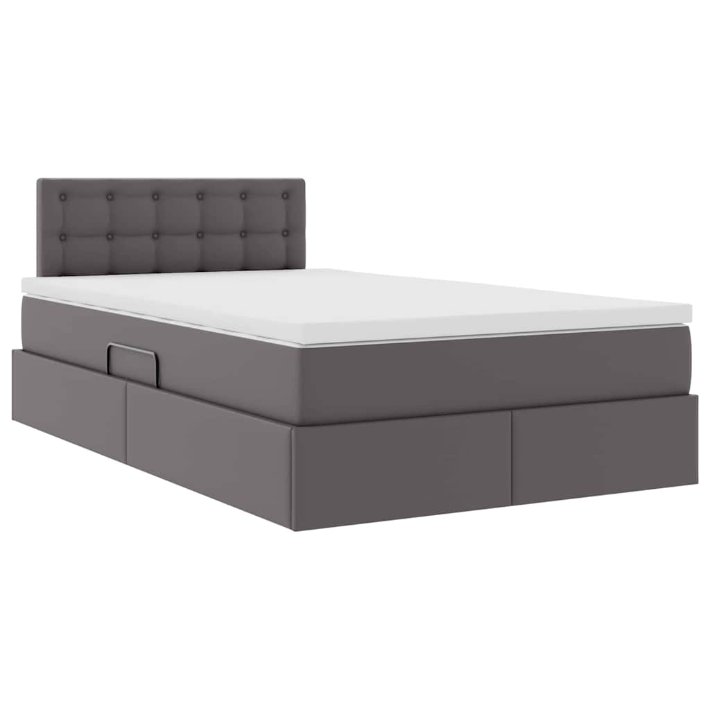 Krevet s prostorom za pohranu s LED-om Siva 120 x 190 cm