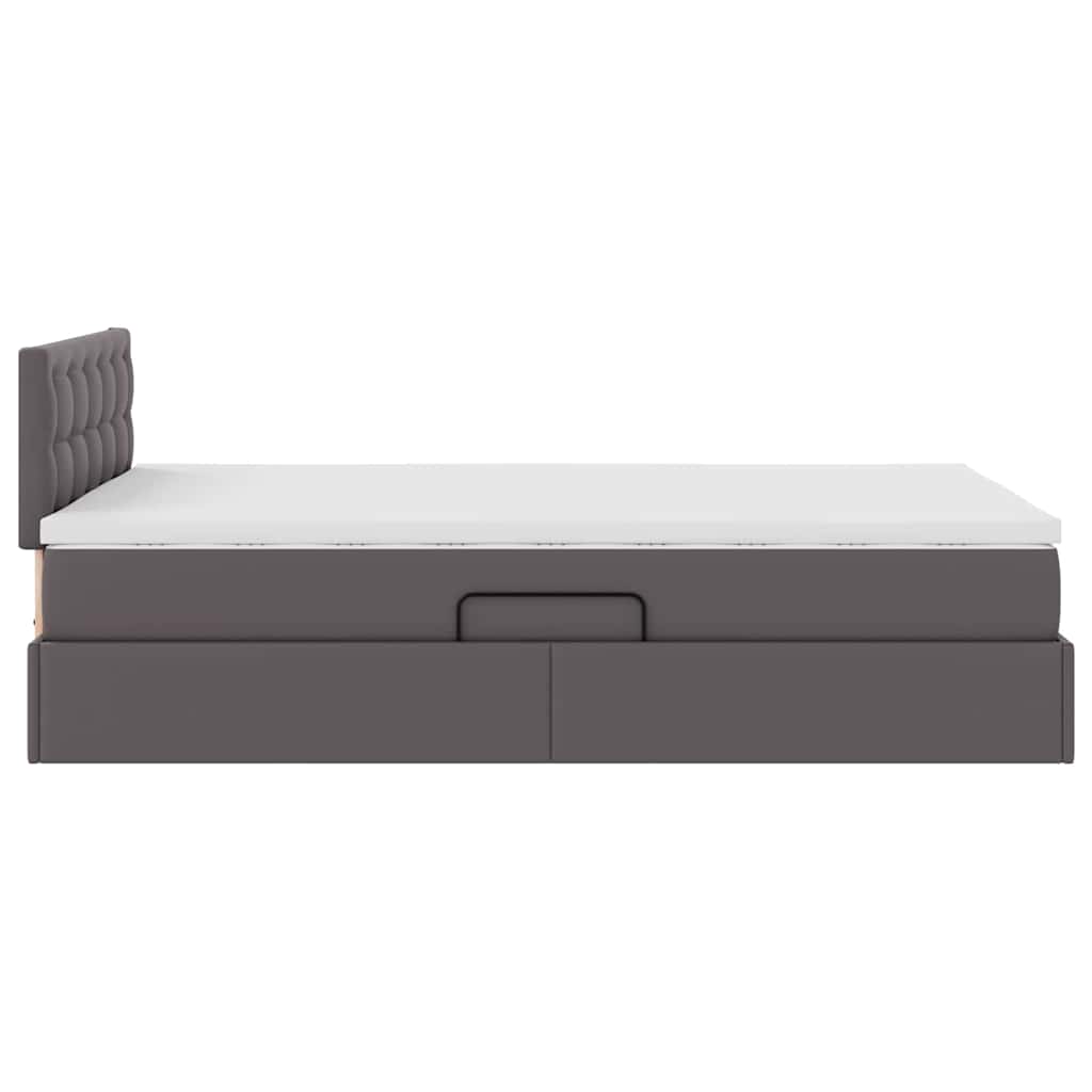 Krevet s prostorom za pohranu s LED-om Siva 120 x 190 cm