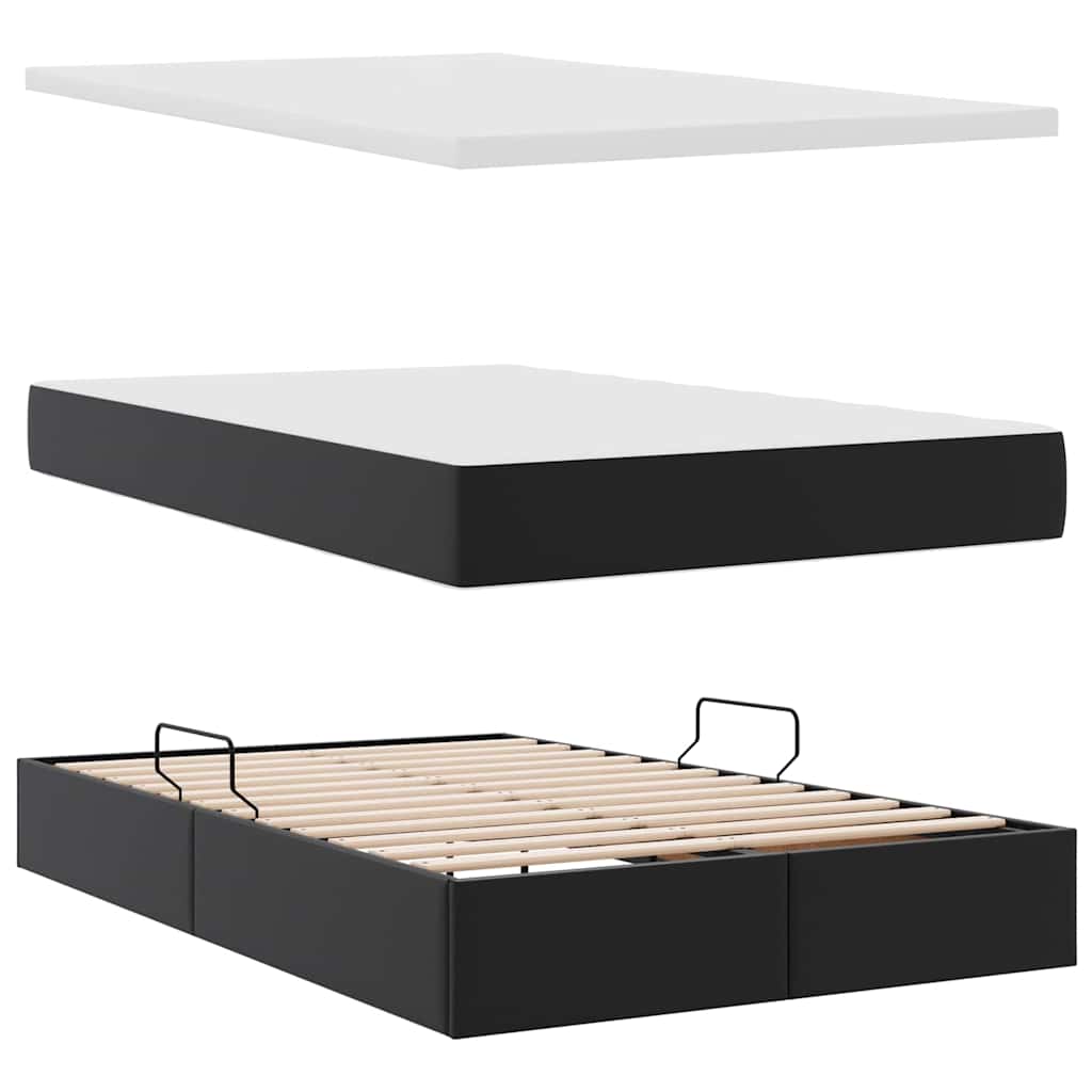 Krevet s prostorom za pohranu s LED-om Crna 120 x 200 cm