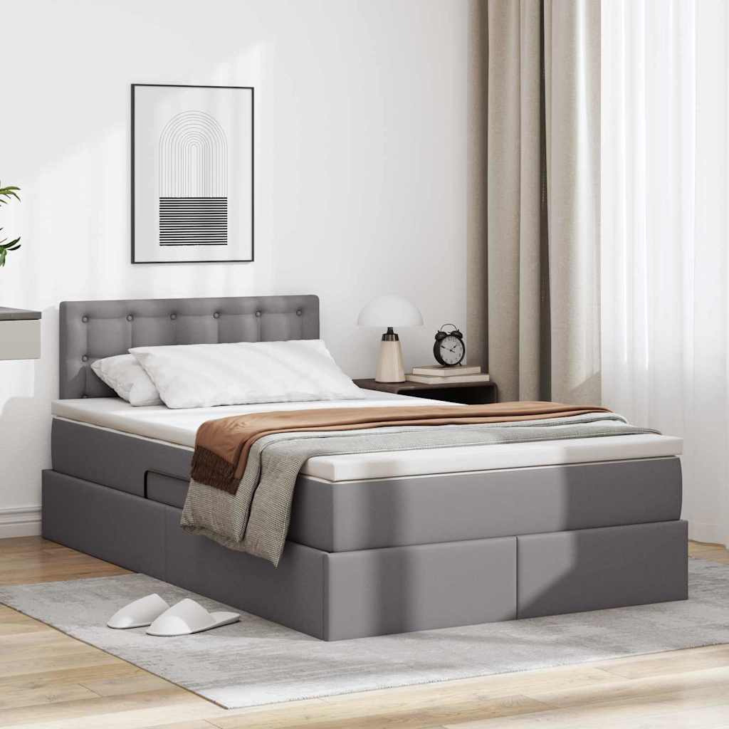Krevet s prostorom za pohranu s LED-om Siva 120 x 200 cm