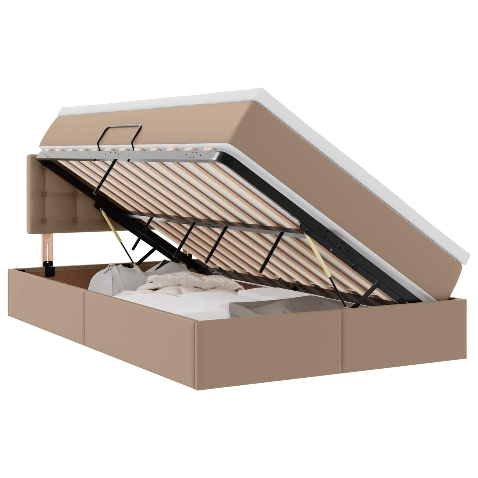 Krevet s prostorom za pohranu s LED-om Kapućino 120 x 200 cm
