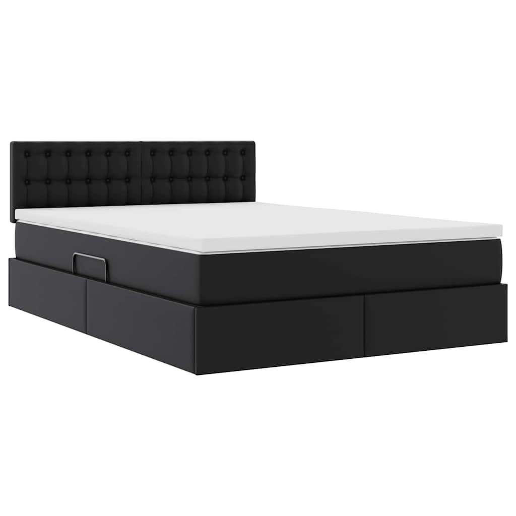 Krevet s prostorom za pohranu s LED-om Crna 140 x 190 cm