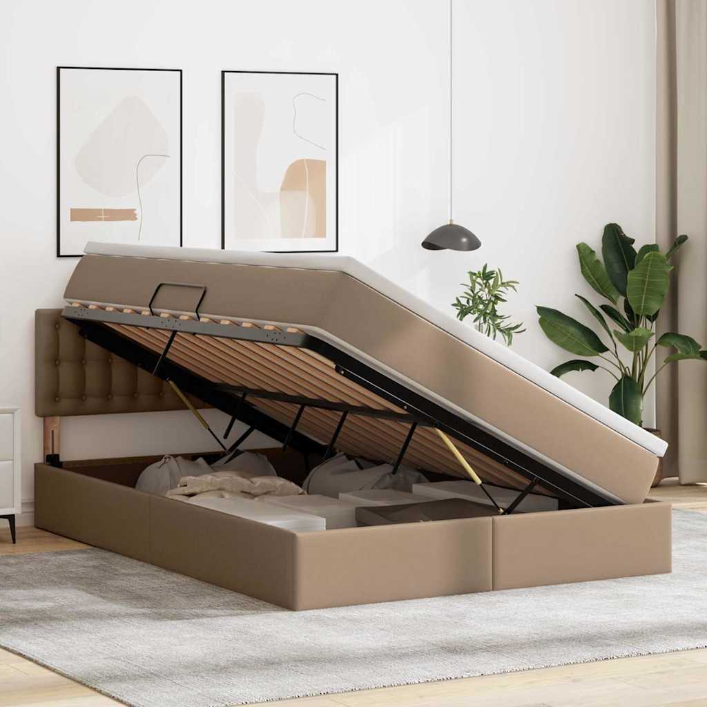 Krevet s prostorom za pohranu s LED-om Kapućino 140 x 200 cm