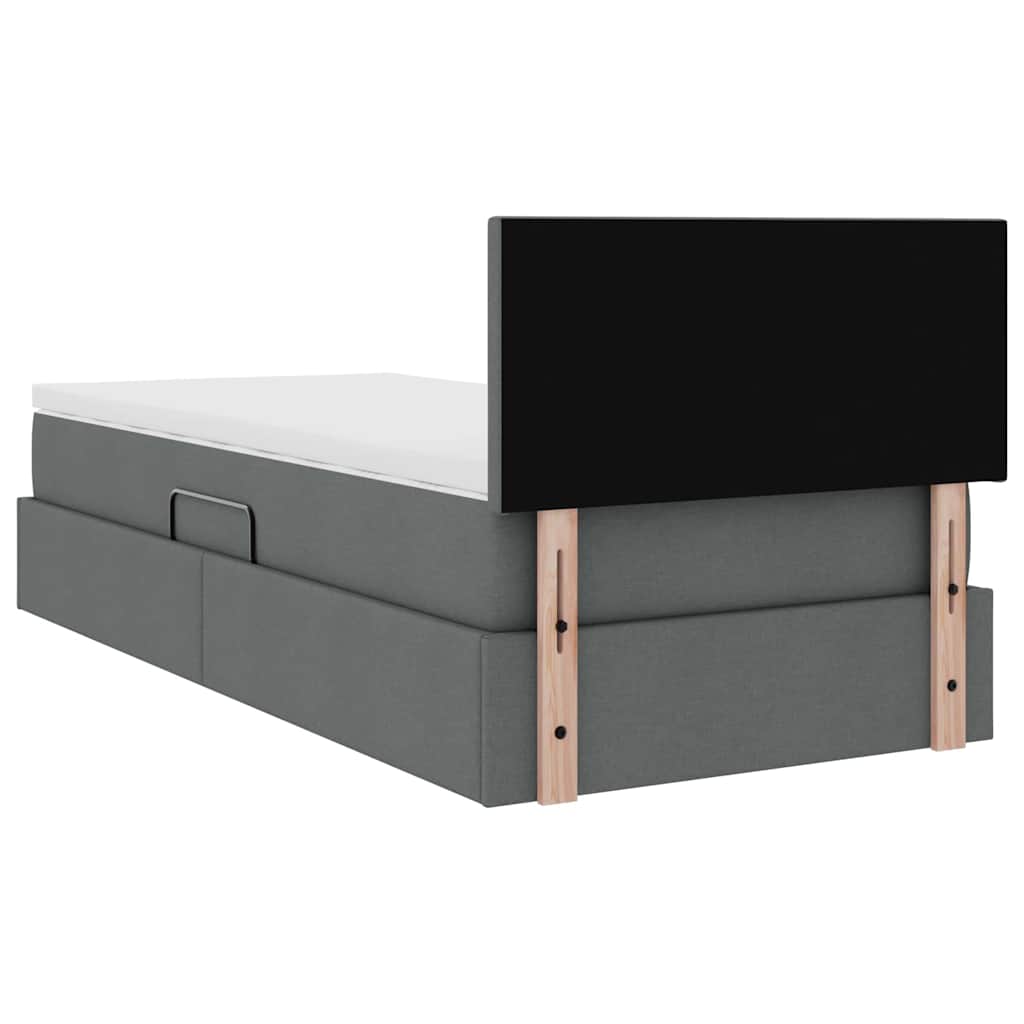 Krevet s prostorom za pohranu s LED-om Tamno siva 90 x 190 cm