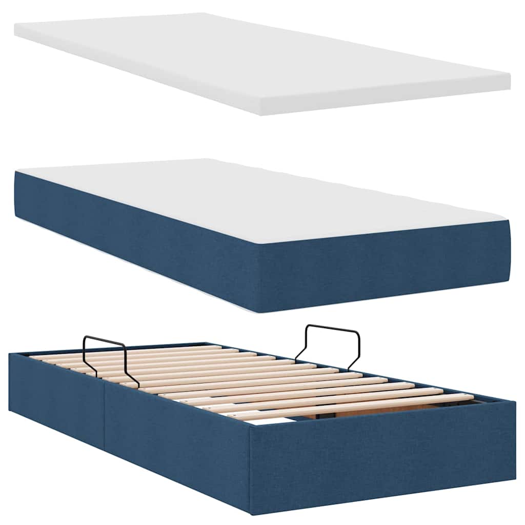 Krevet s prostorom za pohranu s LED-om Plava 90 x 190 cm