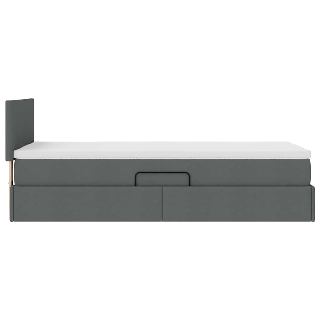 Krevet s prostorom za pohranu s LED-om Tamno siva 90 x 200 cm