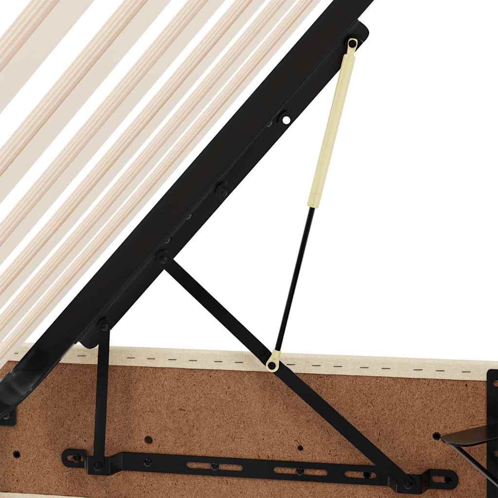 Krevet s prostorom za pohranu s LED-om Krema 100 x 200 cm
