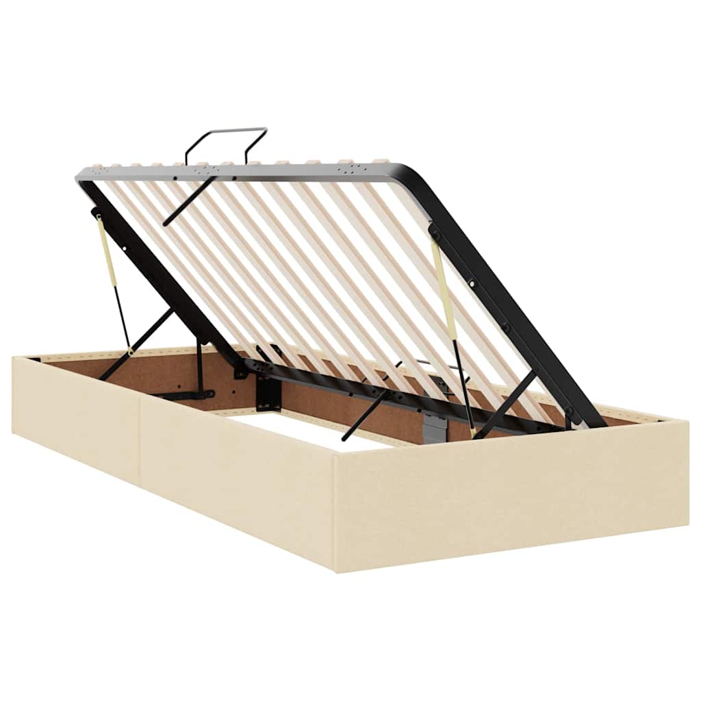Krevet s prostorom za pohranu s LED-om Krema 100 x 200 cm