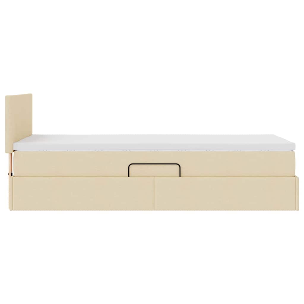 Krevet s prostorom za pohranu s LED-om Krema 100 x 200 cm